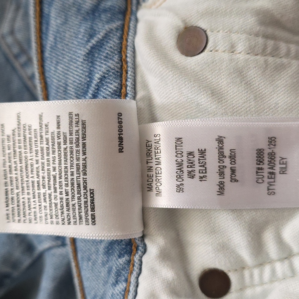 AGOLDE Riley High Rise Button Fly Crop Ankle Ripped Distressed Straight Leg 29 - Picture 11 of 14